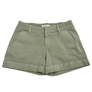 Dear John Hampton Mid Rise Sage Green Cuffed Chino Shorts Size 26 Stretch Cotton